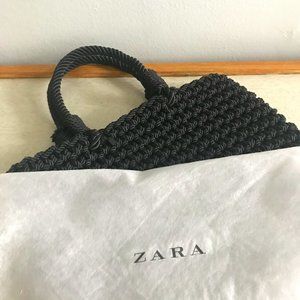 Unused - Zara Black Knotted Basket Bag